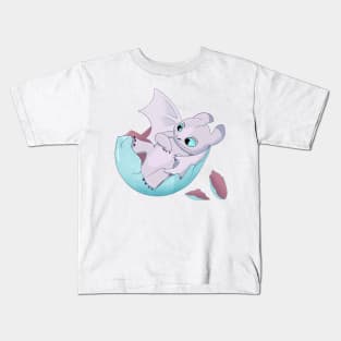 Easter dragon in egg, Light fury the dragon, how to train your dragon art, baby dragon Kids T-Shirt